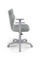 Entelo, Duo, krzesło młodzieżowe z podłokietnikami, wzrost 146-176,5 cm, szare