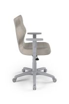 Entelo, Duo, krzesło młodzieżowe z podłokietnikami, wzrost 146-176,5 cm, szare