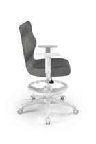 Entelo, Duo, krzesło młodzieżowe z podnóżkiem i podłokietnikami, wzrost 146-176,5 cm, ciemno szare