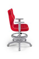Entelo, Duo, krzesło młodzieżowe z podnóżkiem i podłokietnikami, wzrost 146-176,5 cm, czerwone