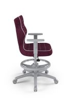 Entelo, Duo, krzesło młodzieżowe z podnóżkiem i podłokietnikami, wzrost 146-176,5 cm, fioletowe