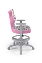 Entelo, Duo, krzesło młodzieżowe z podnóżkiem i podłokietnikami, wzrost 146-176,5 cm, motylki