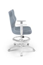 Entelo, Duo, krzesło młodzieżowe z podnóżkiem i podłokietnikami, wzrost 146-176,5 cm, niebieskie