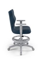 Entelo, Duo, krzesło młodzieżowe z podnóżkiem i podłokietnikami, wzrost 146-176,5 cm, niebieskie