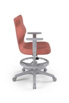 Entelo, Duo, krzesło młodzieżowe z podnóżkiem i podłokietnikami, wzrost 146-176,5 cm, różowe