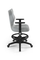 Entelo, Duo, krzesło młodzieżowe z podnóżkiem i podłokietnikami, wzrost 146-176,5 cm, szare