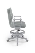 Entelo, Norm, krzesło biurowe z podnóżkiem i podłokietnikami, wzrost 159-188 cm, szare
