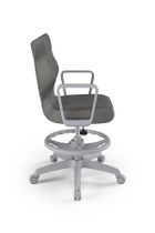 Entelo, Norm, krzesło młodzieżowe z podnóżkiem i podłokietnikami, wzrost 146-176,5 cm, ciemno szare