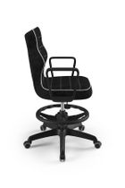 Entelo, Norm, krzesło młodzieżowe z podnóżkiem i podłokietnikami, wzrost 146-176,5 cm, czarne