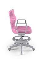Entelo, Norm, krzesło młodzieżowe z podnóżkiem i podłokietnikami, wzrost 146-176,5 cm, różowe