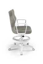 Entelo, Norm, krzesło młodzieżowe z podnóżkiem i podłokietnikami, wzrost 146-176,5 cm, szare