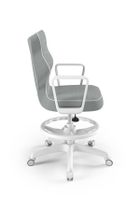 Entelo, Norm, krzesło młodzieżowe z podnóżkiem i podłokietnikami, wzrost 146-176,5 cm, szare