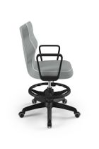 Entelo, Norm, krzesło młodzieżowe z podnóżkiem i podłokietnikami, wzrost 146-176,5 cm, szare