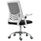 Ergonomiczny obrotowy fotel biurowy, z siatki, biało-czarny