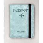 Etui na paszport, niebieskie, skóra ekologiczna, Peterson