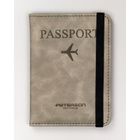 Etui na paszport, szare, skóra ekologiczna, Peterson