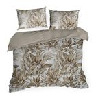 Eurofirany, komplet pościeli satynowej, Spring, 140-200 cm, ciemnobeżowy