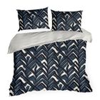 Eurofirany, komplet pościeli satynowej, Spring, 140-200 cm, ciemnogranatowy