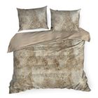 Eurofirany, komplet pościeli satynowej, Spring, 140-200 cm, jasnobrązowy