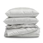 Eurofirany, komplet pościeli satynowej, spring, 140-200 cm, jasnoszary