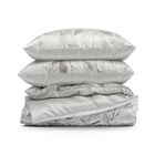 Eurofirany, komplet pościeli satynowej, Spring, 140-200 cm, srebrny