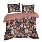 Eurofirany, komplet pościeli satynowej, Spring, 160-200 cm, czarny