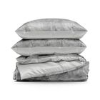 Eurofirany, komplet pościeli satynowej, Spring 71, 160-200 cm, srebrny