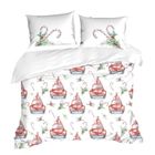 Eurofirany, komplet pościeli świątecznej, Candy, 160-200 cm, biały