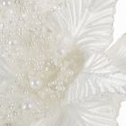 Eurofirany, kwiat świąteczny dekoracyjny, 30-40 cm, biały