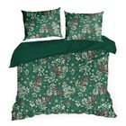 Eurofirany, świąteczny komplet pościeli, Cristian, 160-200 cm, butelkowy zielony