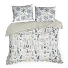 Eurofirany, świąteczny komplet pościeli, Dwarf, 160-200 cm, biały