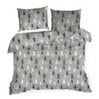 Eurofirany, świąteczny komplet pościeli, Lenon, 140-200 cm, stalowy