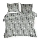 Eurofirany, świąteczny komplet pościeli, Lenon, 160-200 cm, stalowy