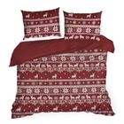 Eurofirany, świąteczny komplet pościeli, Oslo, 220-200 cm, czerwony