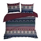 Eurofirany, świąteczny komplet pościeli, Skandy, 160-200 cm, granatowy