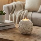 Eurofirany, świecznik dekoracyjny, Naira, 10-10 cm, kremowy