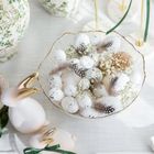 Eurofirany, szklana misa dekoracyjna, Tamara, 25-11 cm, biały