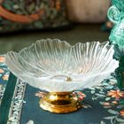 Eurofirany, szklana patera dekoracyjna, Nora, 26-12 cm, biały