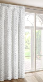 Eurofirany, zasłona gotowa, Roses, na taśmie, 140-270 cm, biały