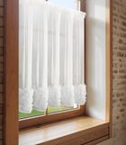 Eurofirany, zasłona gotowa, Roses, na taśmie, 150-90 cm, biały