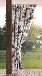 Eurofirany, zasłona zaciemniająca gotowa, Garden, na szelkach, 155-240 cm, biały