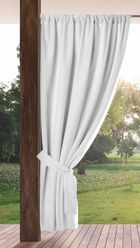 Eurofirany, zasłona zaciemniająca gotowa, na taśmie, Garden, 155-200 cm, biały