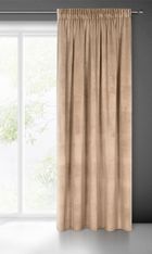 Eurofirany, zasłona zaciemniająca gotowa, na taśmie, Melanie, 140-270 cm, ciemnobeżowy