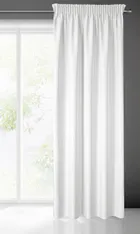 Eurofirany, zasłona zaciemniająca gotowa, na taśmie, Rita, 140-270 cm, biały