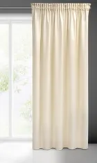 Eurofirany, zasłona zaciemniająca gotowa, Sibel, na taśmie, 140-270 cm, kremowy