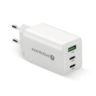 Everactive, ładowarka sieciowa, GAN 1xUSB, 2xUSB-C, QC, 65W, biała, SC-655Q