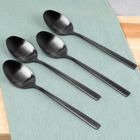 Excellent Houseware, łyżeczki do herbaty, stalowe, czarne, 4 szt.