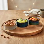 Excellent Houseware, miseczki na przekąski, na tacy, ceramiczne, 4 elementy