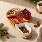 Excellent Houseware, miseczki na przekąski, na tacy, ceramiczne, 5 elementów