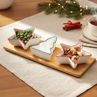 Excellent Houseware, miseczki na przekąski, na tacy, porcelanowe, 4 elementy